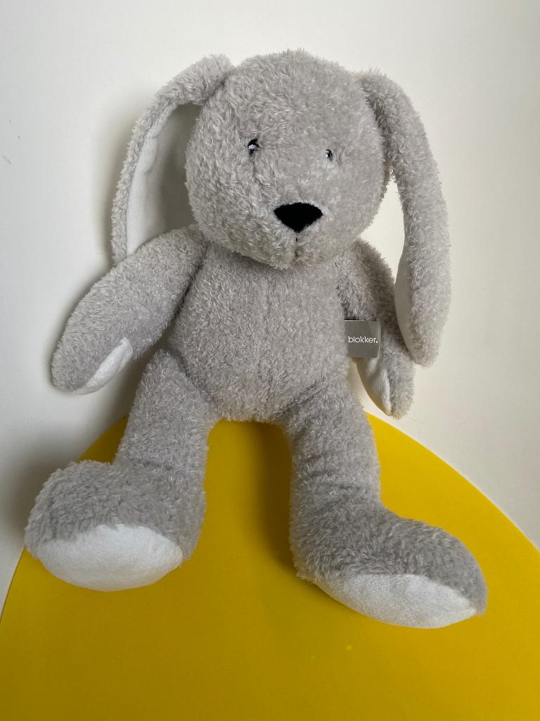 3993 blokker konijn grijs, Kinderen en Baby's, Speelgoed | Knuffels en Pluche, Ophalen of Verzenden, Zo goed als nieuw, Konijn