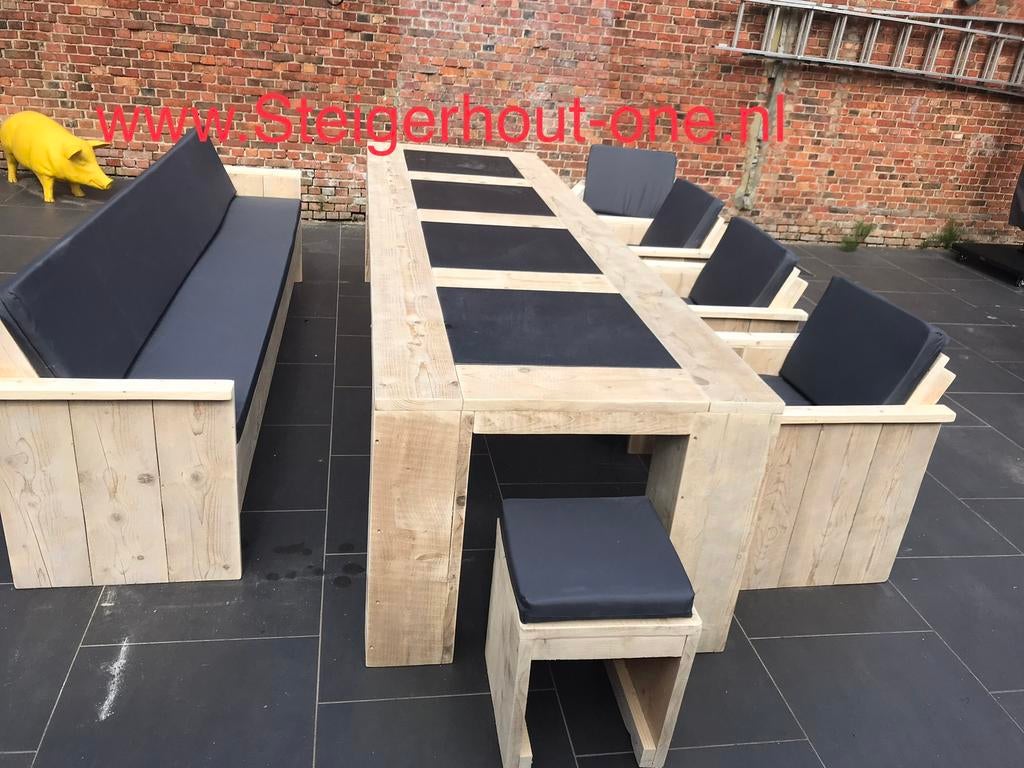Steigerhout tuinset Tuinmeubelen Gratis levering  10%korting, Ophalen of Verzenden, Nieuw, Steigerhout, Bank