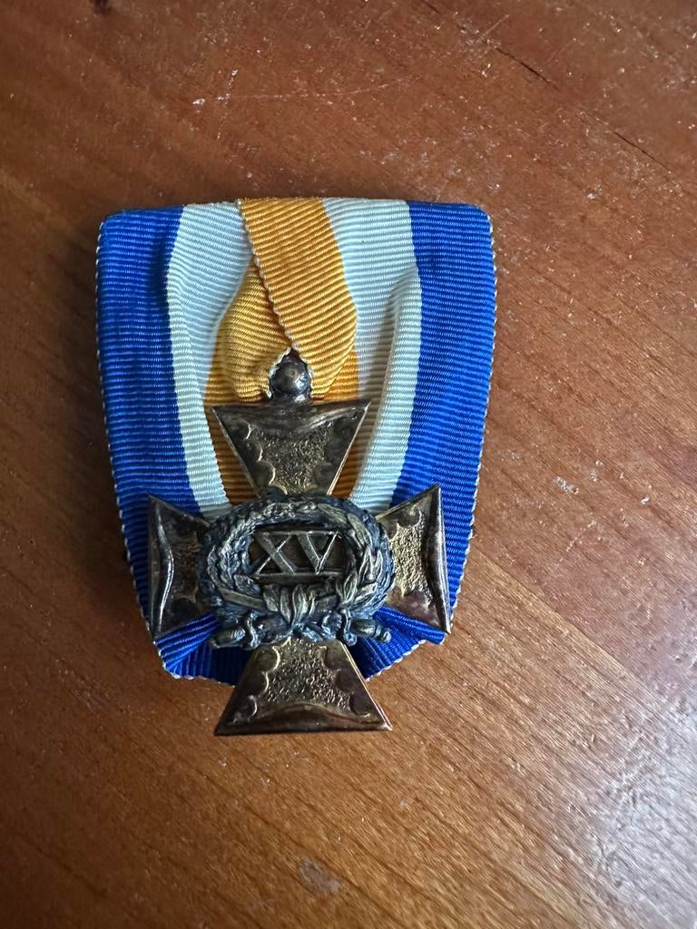 Jeneverkruis ofwel Officierskruis XV militaire opmaak, Ophalen of Verzenden, Landmacht, Nederland, Lintje, Medaille of Wings