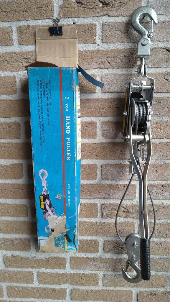 Handtakel met kabel 2 ton, Ophalen of Verzenden, Zo goed als nieuw, Handmatig