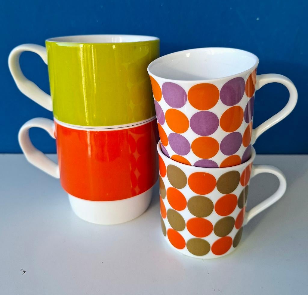 Kleurrijke mokken/kopjes, Gebruikt, Ophalen of Verzenden, Overige stijlen, Kop(pen) en/of Schotel(s)