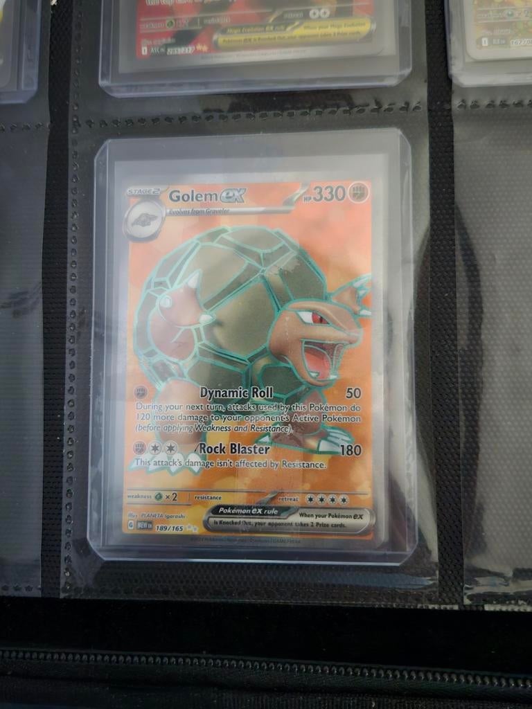 Pokemon Golem ex 189/165 151 Set Engels, Ophalen of Verzenden, Zo goed als nieuw, Losse kaart, Foil