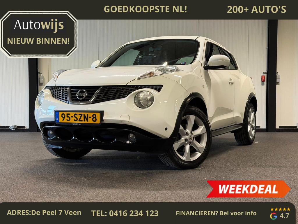 Nissan Juke 1.6 Acenta Eco|CARPLAY|LM-VELG|CLIMA|NL AUTO|, Auto's, Nissan, Voorwielaandrijving, Euro 5, Stof, Zwart