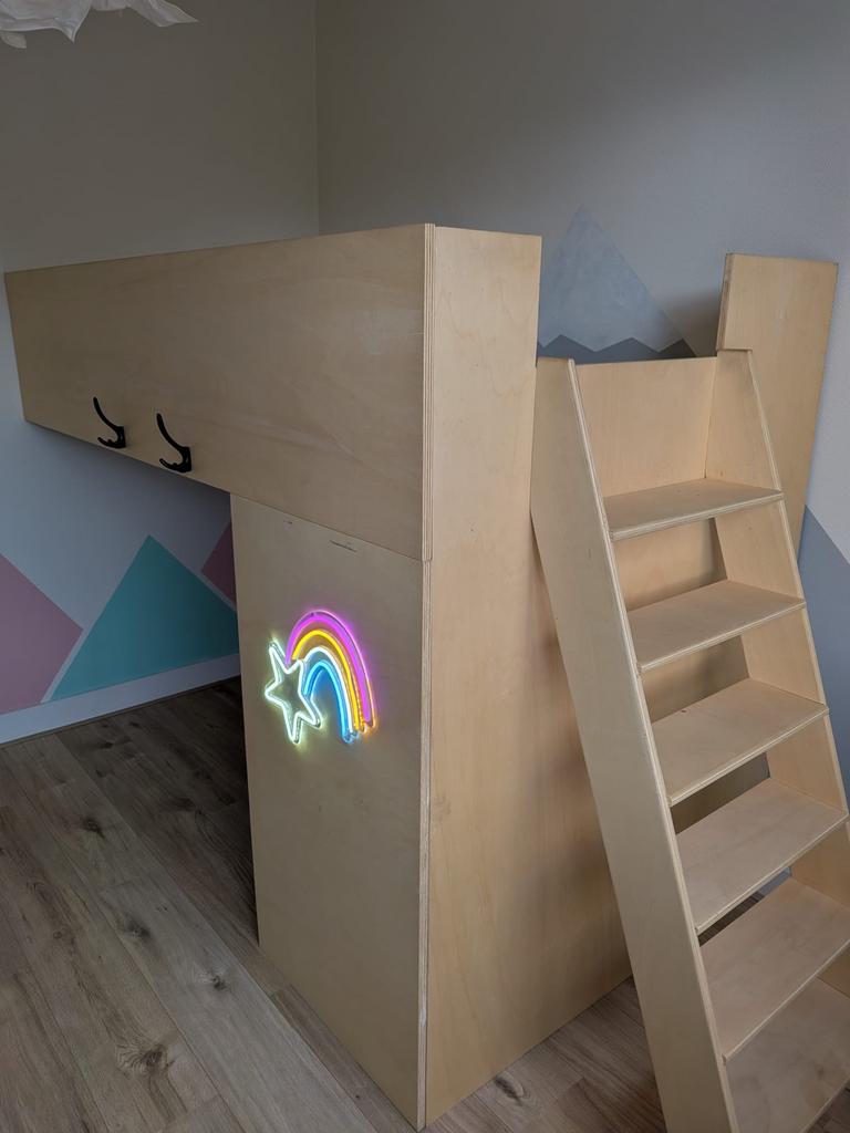 kinderbed, Kinderen en Baby's, Kinderkamer | Stapelbedden en Hoogslapers, Ophalen, Gebruikt, Hoogslaper