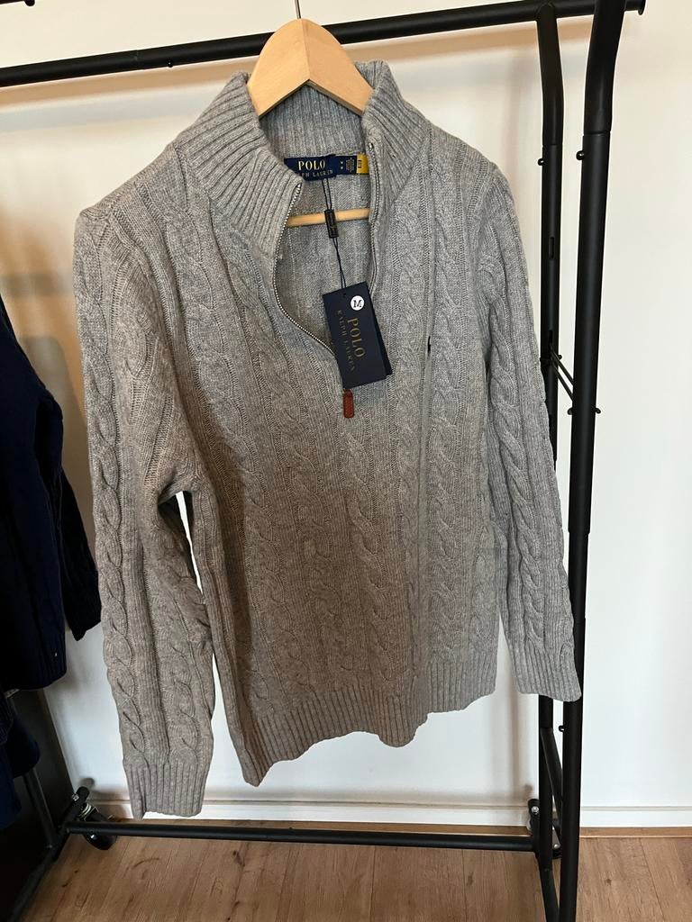 Nieuwe Grijze Ralph Lauren Trui Maat M - Kabelgebreid, Kleding | Dames, Truien en Vesten, Ophalen of Verzenden, Nieuw, Maat 42/44 (L)