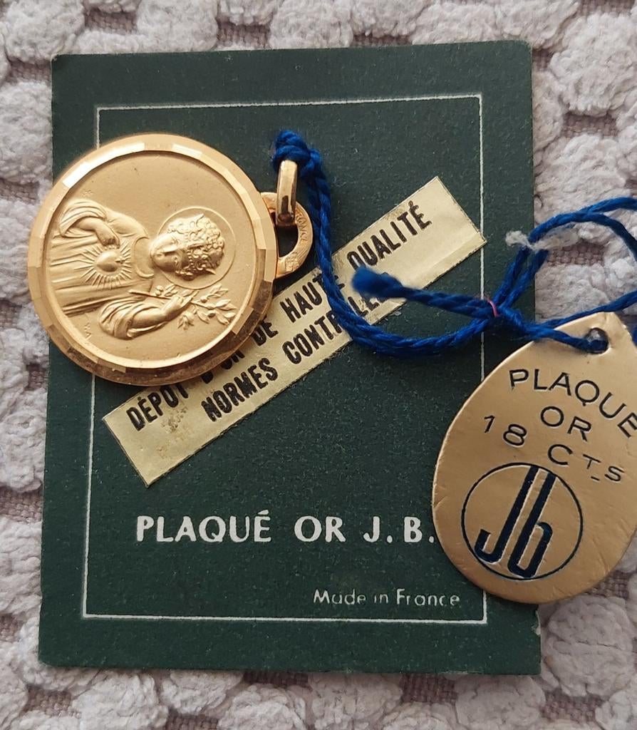 Medaille Jesus 18 karaat goud verguld, nieuw., Ophalen of Verzenden, Goud