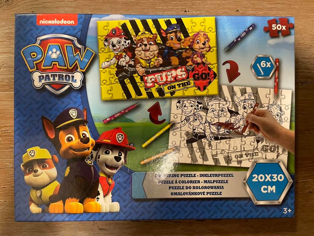 Paw Patrol inkleurpuzzel, Ophalen of Verzenden, Nieuw, Puzzelen