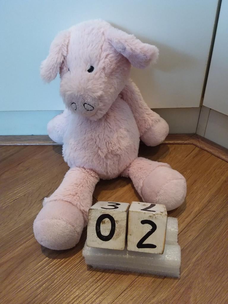 Kruitvat evora poes roze met groene details knuffel, Ophalen, Zo goed als nieuw