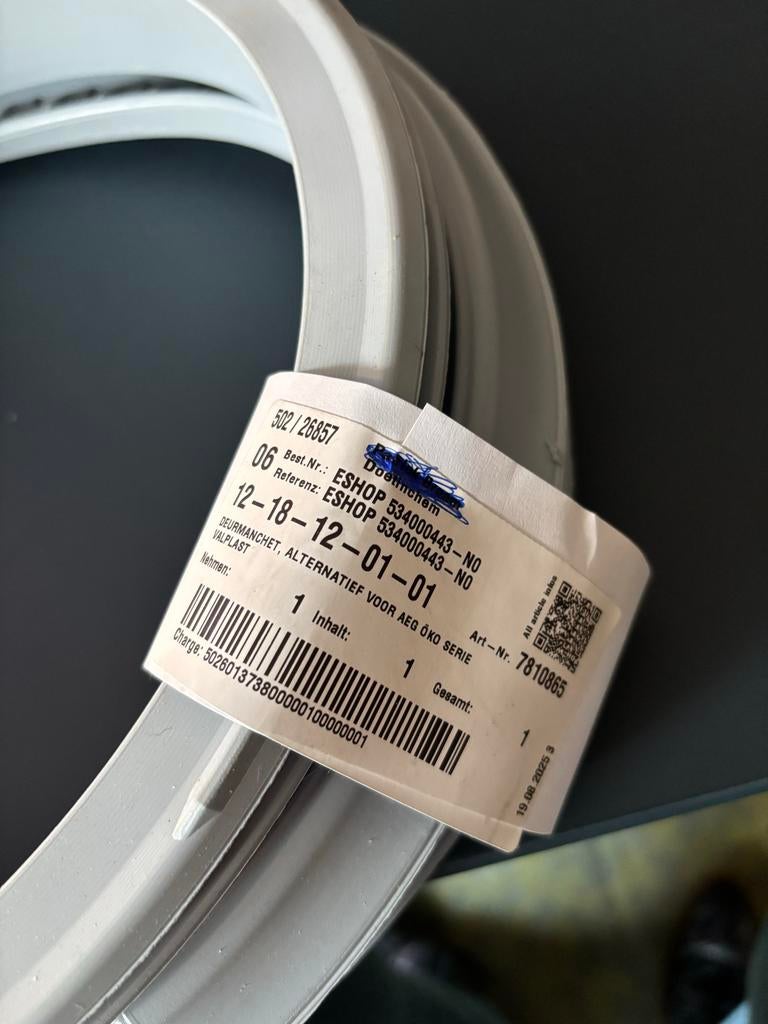 Deurrubber voor AEG, Electrolux wasmachine, Witgoed en Apparatuur, Onderdelen en Toebehoren, Ophalen of Verzenden, Nieuw