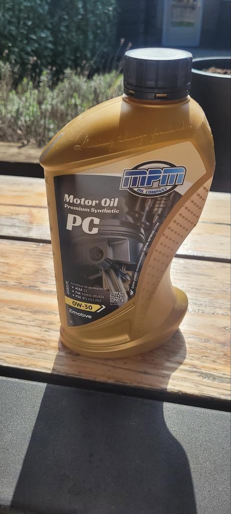 MPM Motorolie Premium Synthetic PC 0W-30 - 1 Liter, Ophalen, Nieuw