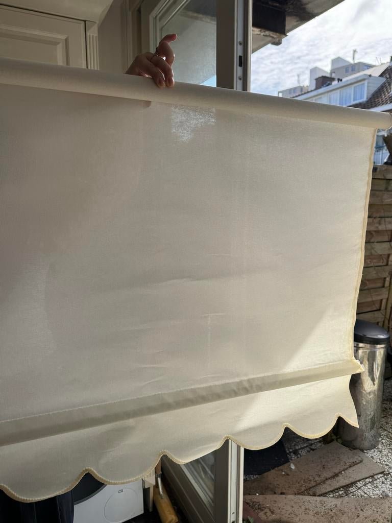 Rolgordijn 163x163cm + gratis 69x163cm, Huis en Inrichting, Ophalen, Gebruikt, Crème, 150 tot 200 cm