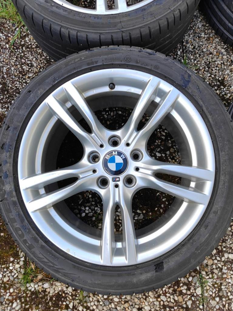 BMW F30 3 Serie M Breedset Style 400M Zomerbanden, Ophalen, 18 inch, Gebruikt, Banden en Velgen