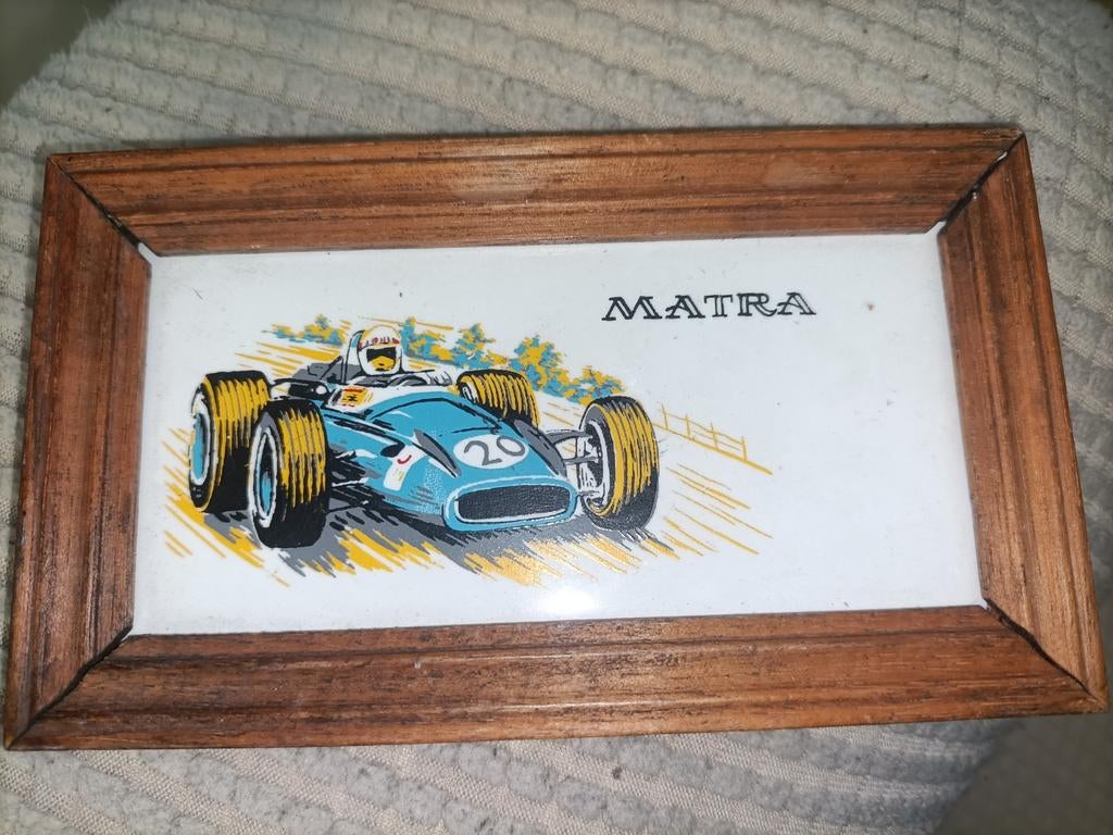 Matra formule 1 vintage tegel in lijst, Ophalen, Zo goed als nieuw, Formule 1