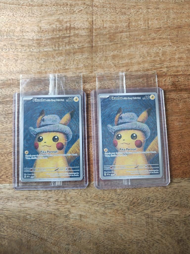 2x Pikachu van Gogh With Grey Felt Hat, Ophalen of Verzenden, Nieuw, Losse kaart, Foil