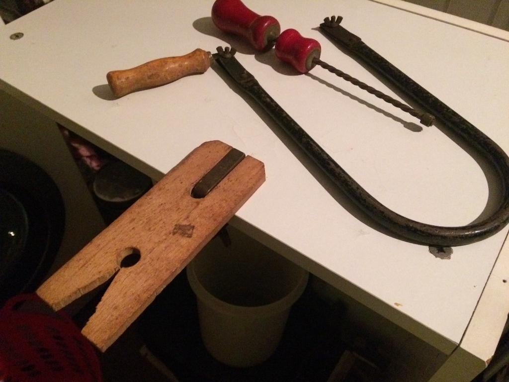 figuurzaag (nostalgische set incl. toebehoren), Hobby en Vrije tijd, Knutselen, Ophalen of Verzenden, Gebruikt, Gereedschap of Toebehoren