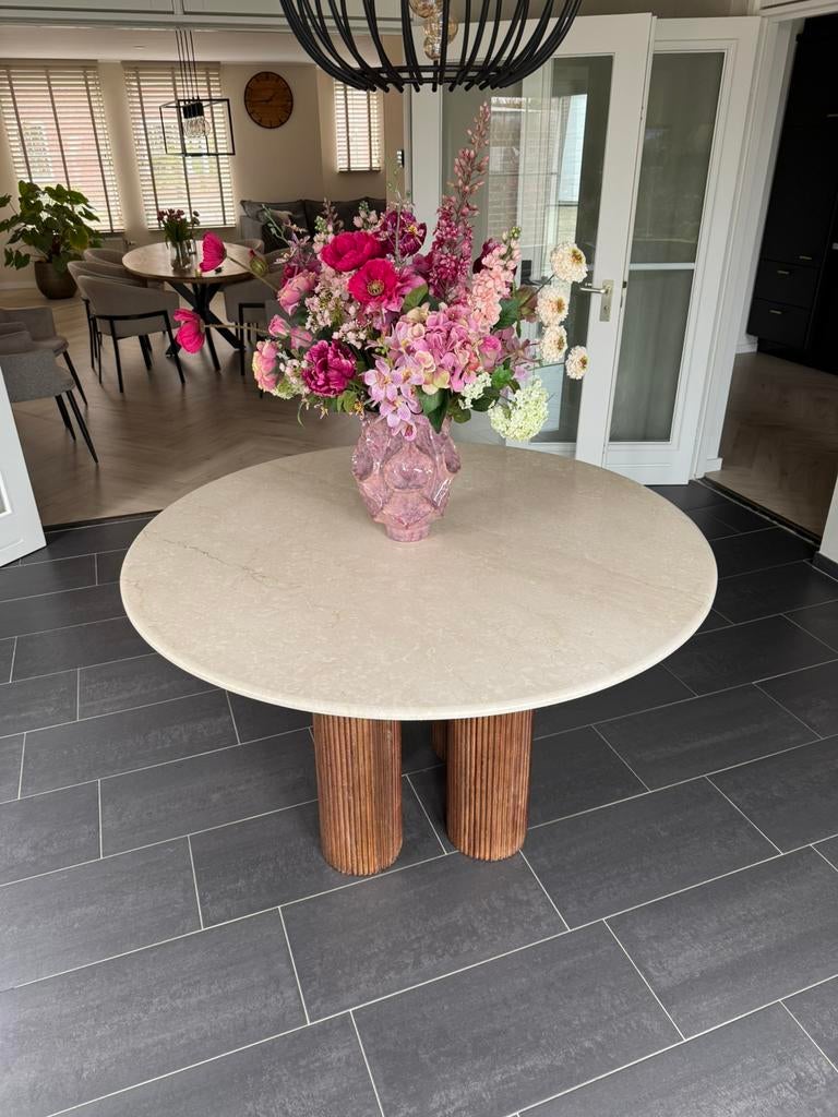 Eettafel 6 personen, Huis en Inrichting, Tafels | Eettafels, Ophalen, Overige materialen, 100 tot 150 cm, Rond