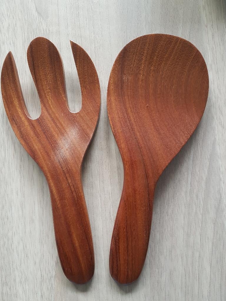 Houten sla bestek, Ophalen, Zo goed als nieuw, Hout, Los bestek