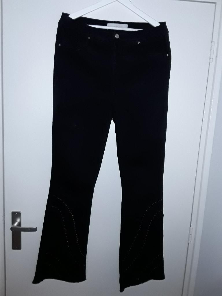 NUKUS Zwarte Wide Leg Jeans Met Studs Maat L, Kleding | Dames, Zwart, Nieuw, Ophalen of Verzenden, W28 - W29 (confectie 36)