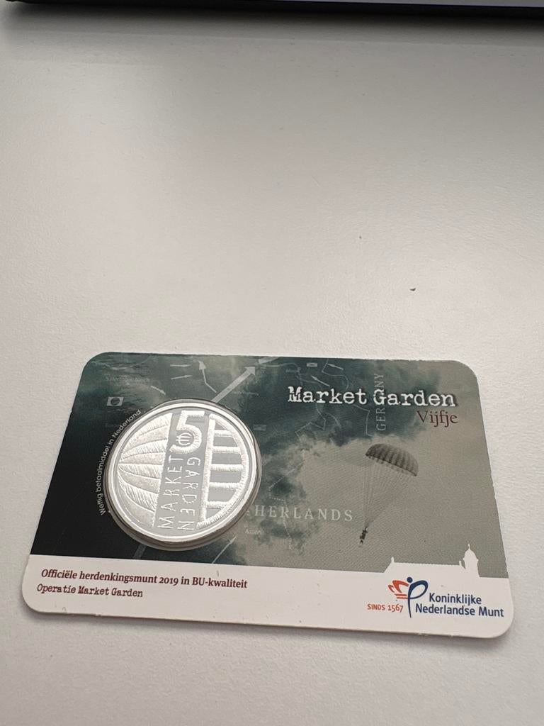 Herdenkingsmunt Market Garden Vijfje 2019, Ophalen of Verzenden, Koningin Beatrix, Overige waardes, Losse munt