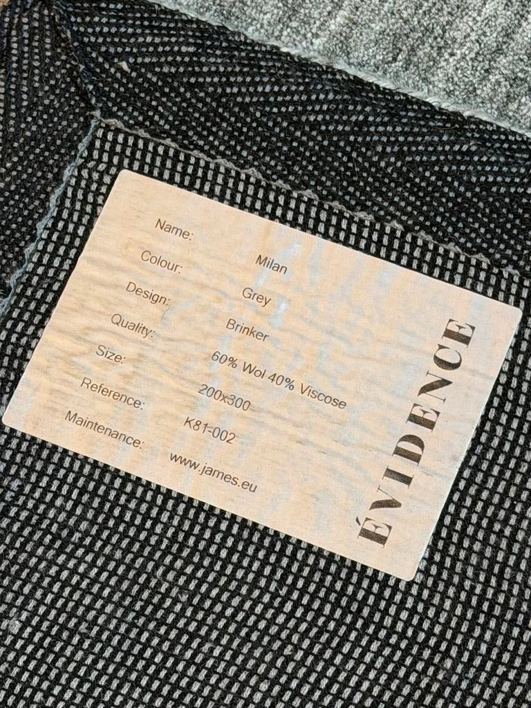 Leolux Evidence Milan Grey tapijt 200 x 300, Ophalen, Nieuw, Rechthoekig, 200 cm of meer