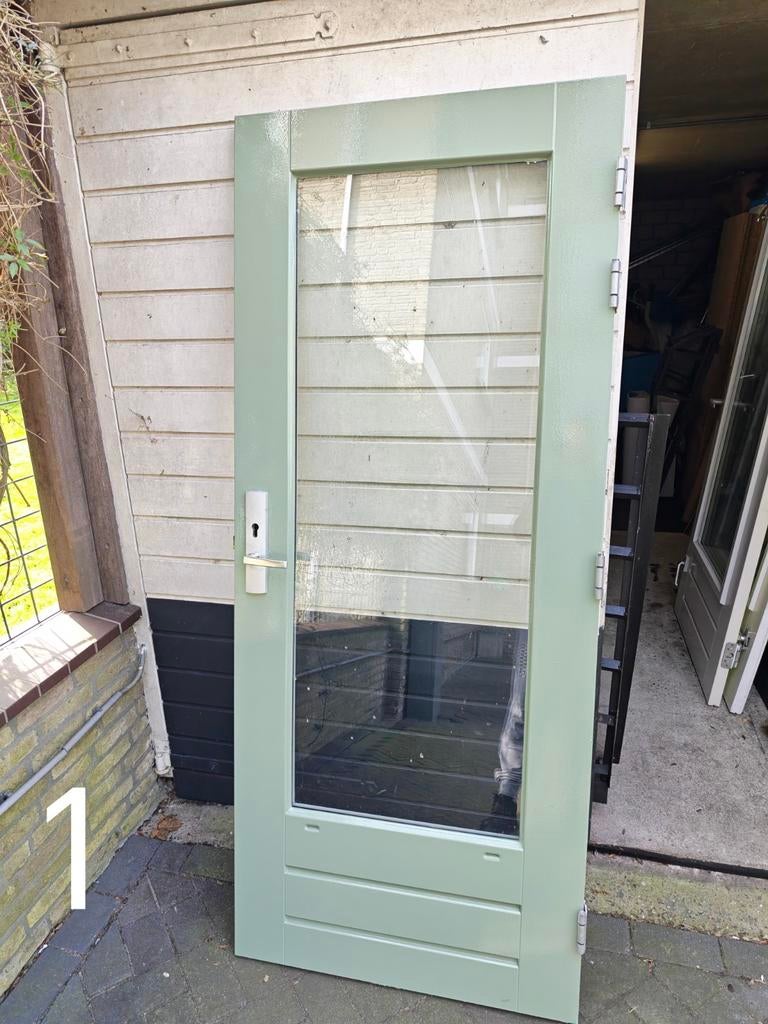 Hardhouten deuren diverse maten., Ophalen, Gebruikt, 80 tot 100 cm, Buitendeur