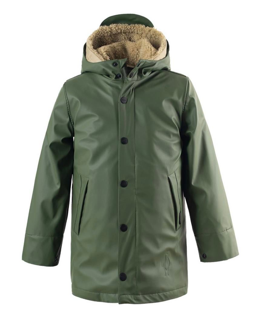 GoSoaky Regenjas Groen Maat 110/ 116 met Teddy Binnenjas, Ophalen of Verzenden, Zo goed als nieuw, Jongen of Meisje, Jas