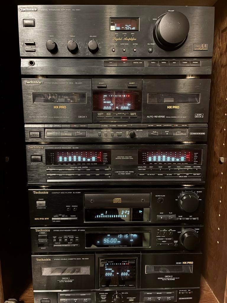 Technics stereo set, Audio, Tv en Foto, Stereo-sets, Gebruikt, Cassettedeck, Losse componenten, Ophalen