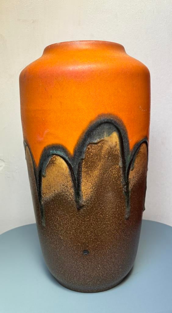 Scheurich West Germany vaas 517-38 oranje bruin, Ophalen of Verzenden