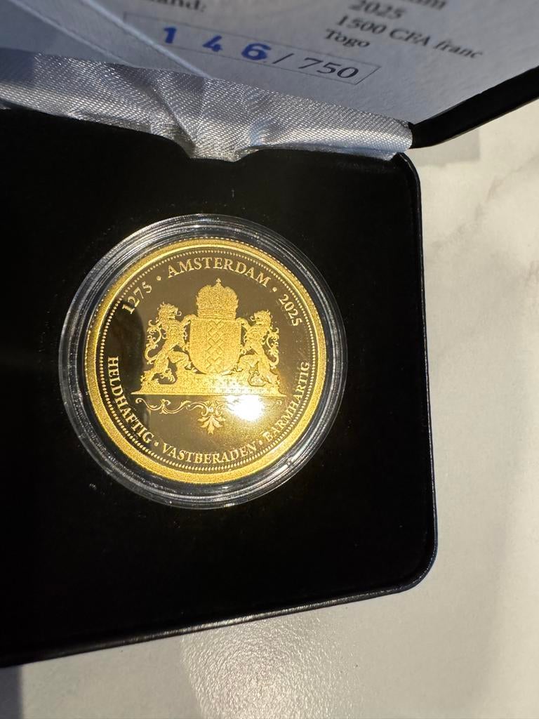 Gouden munt 750 jaar Amsterdam, Koningin Beatrix, Losse munt, Goud, Overige waardes