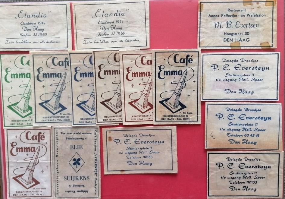 Den Haag gesorteerd op E 100, Verzamelen, Suikerzakjes, Verzenden