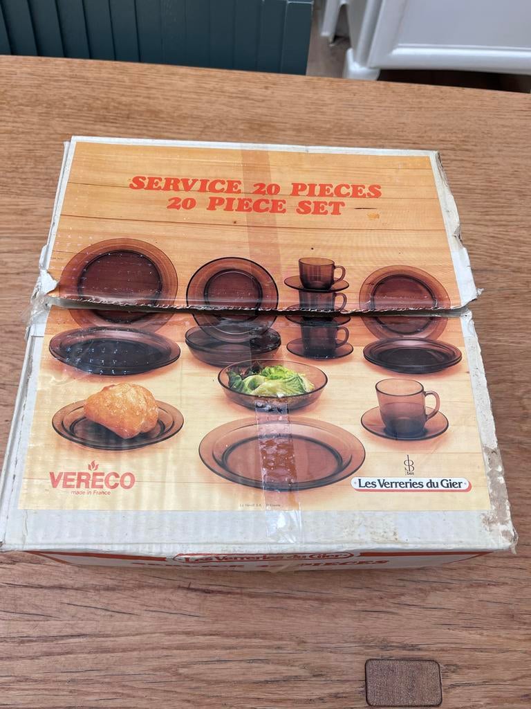 Complete set rookglas Vereco Les Verreries de Gier nieuw!, Nieuw, Ophalen of Verzenden, Glas, Effen