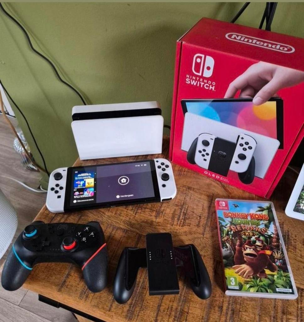 nintendo switch oled scherm, Ophalen of Verzenden, Zo goed als nieuw, Met 1 controller, Switch OLED