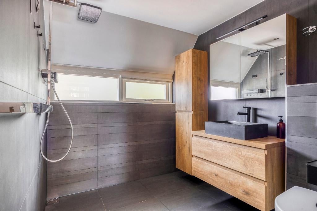 Badkamermeubel set hout met natuurstenen waskom, Ophalen, Overige typen, 50 tot 100 cm, Zo goed als nieuw