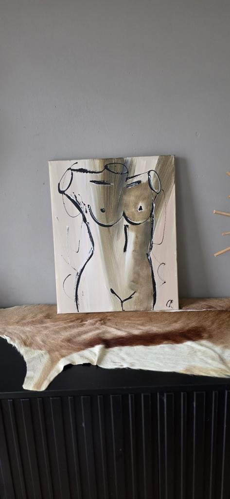 Orgineel schilderij C.M. Leushuis - Torso (inc certificate), Antiek en Kunst, Kunst | Schilderijen | Abstract, Ophalen