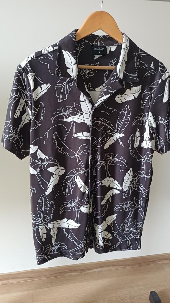 Zomershirt Stangata met bladprint, Ophalen, Stangata, Maat 48/50 (M), Zwart