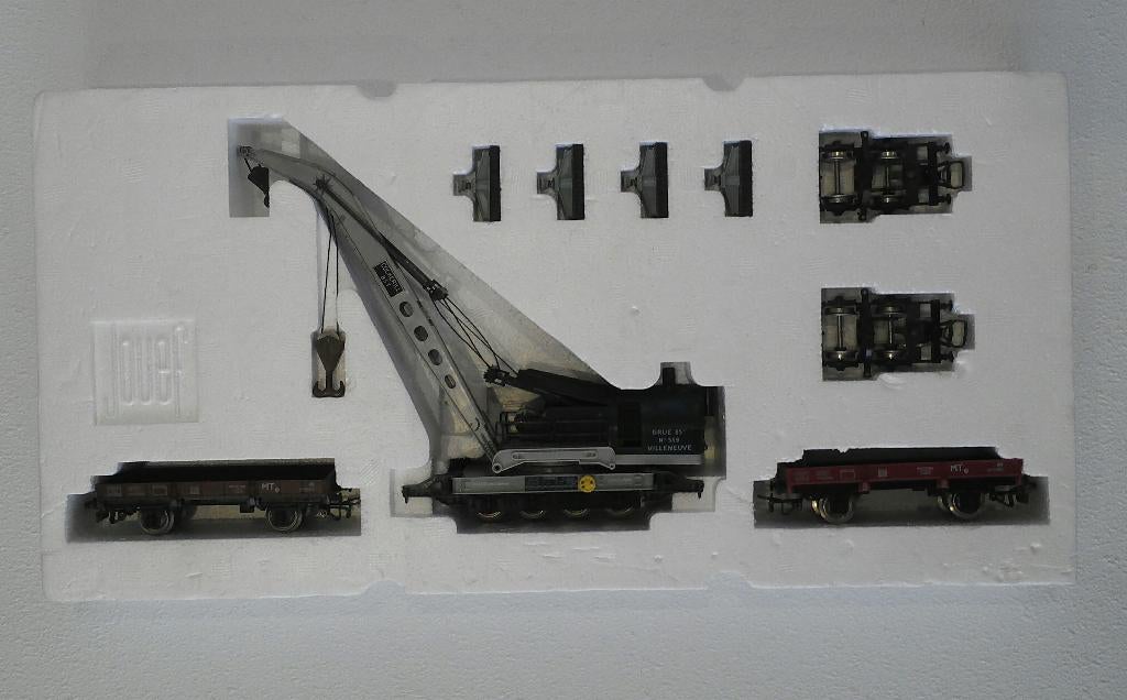 Jouef 6963 SNCF 85 T. Cockerill kraan set, Hobby en Vrije tijd, Modeltreinen | H0, Zo goed als nieuw, Wagon, Gelijkstroom, Jouef