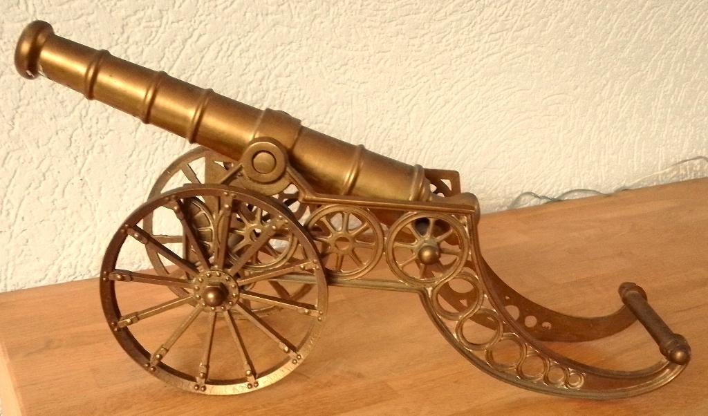 Kanon van massief koper, lengte 45 cm, hoogte 18 cm, Ophalen of Verzenden