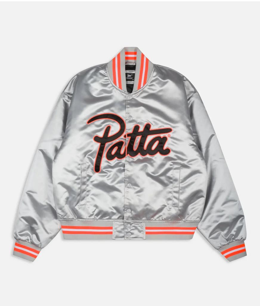 Patta Varsity Jacket Zilver/Oranje maat M, Verzenden, Nieuw, Overige kleuren, Sneakers of Gympen