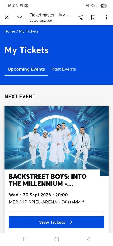 Backstreetboys 4x staanplaatsen 30 september Dusseldorf, Drie personen of meer, September