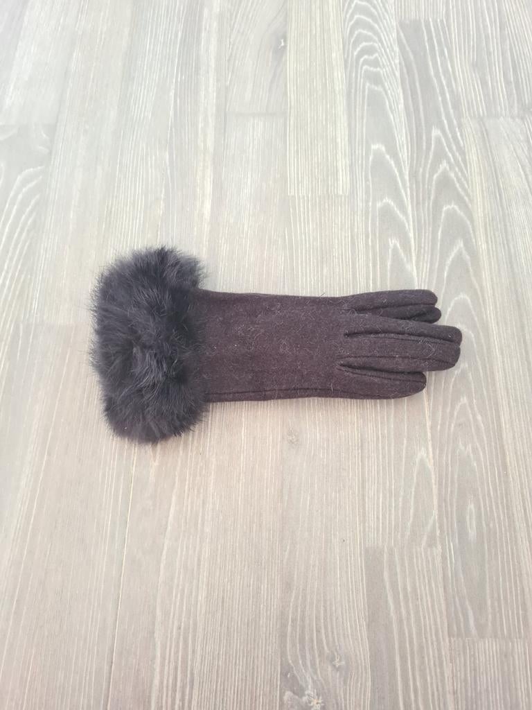 Nieuw handschoenen Bruin met Bontje, Kleding | Dames, Ophalen of Verzenden, Nieuw, Handschoenen