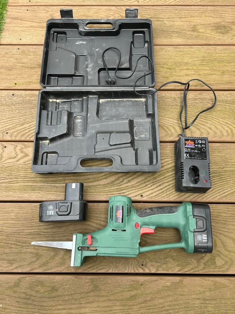 Top Craft 18V reciprozaag met 2 accu's, Ophalen, Gebruikt, Reciprozaag