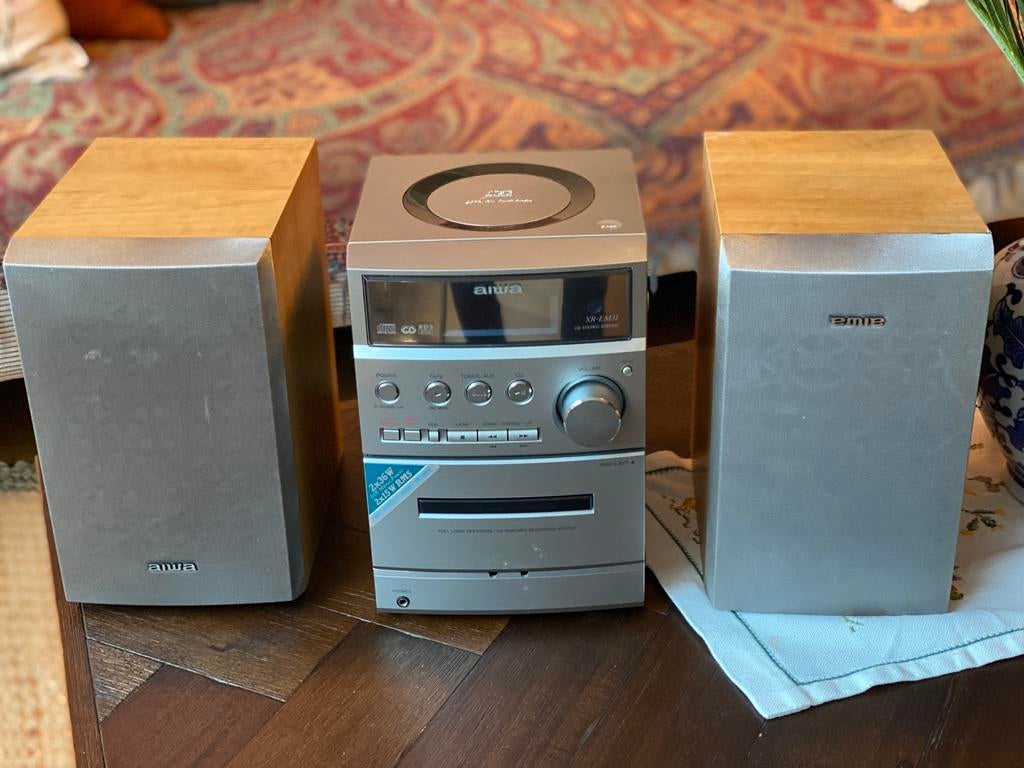 Aiwa XR-EM31 Stereo Set | CD & Tape | Incl. Houten Speakers, Ophalen, Zo goed als nieuw, Cassettedeck, Overige merken