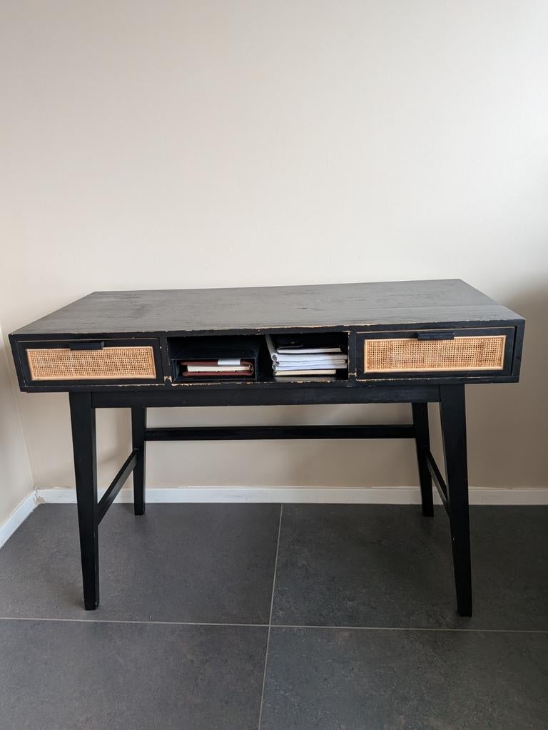 Black Home Office Desk with Drawers: for Study/ W, Huis en Inrichting, Tafels | Sidetables, Ophalen, 25 tot 50 cm, Rechthoekig