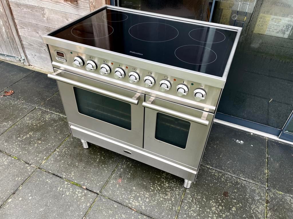 Prachtig 90cm Boretti Ilve inductie fornuis - 2 ovens! RVS, Witgoed en Apparatuur, Ophalen of Verzenden, Zo goed als nieuw, Inductie