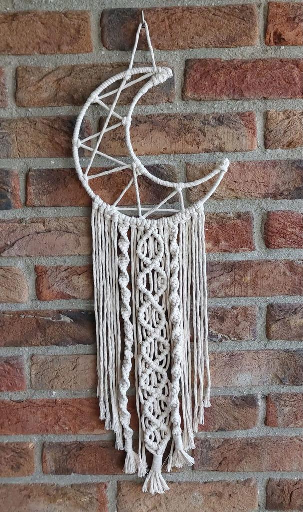 Handgemaakte Macramé Maan Wandhanger - Boho Decoratie, Ophalen of Verzenden, Nieuw