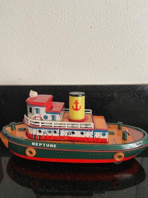MT blik litho. Neptunes schip battery toy Japan jaren '60, Antiek en Kunst, Antiek | Speelgoed, Ophalen of Verzenden