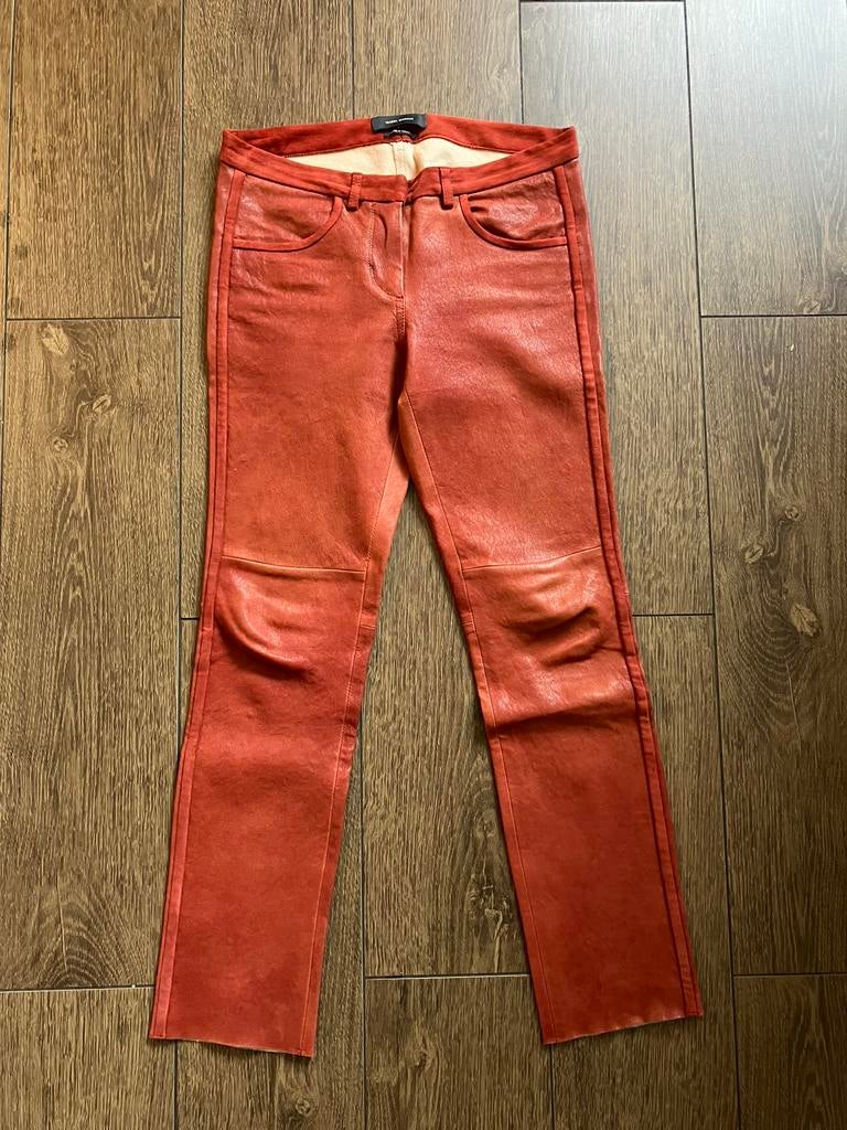 Isabel Marant leren broek 36, Ophalen of Verzenden, Zo goed als nieuw, Blauw, W28 - W29 (confectie 36)