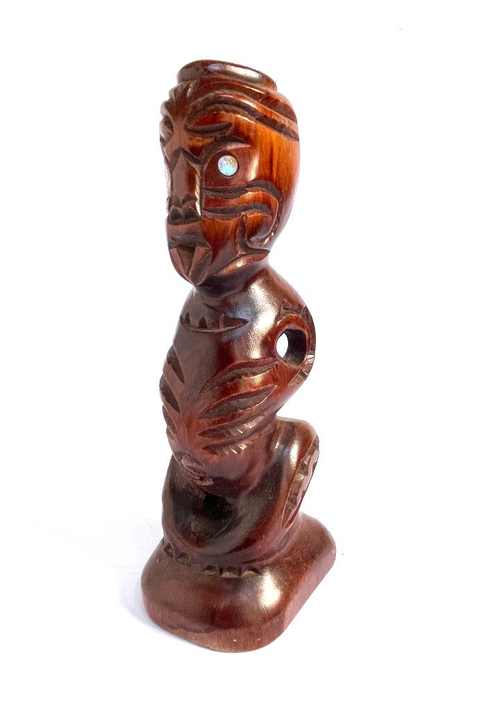 Maori Tekoteko Figurine Matai Hardwood, Ophalen of Verzenden