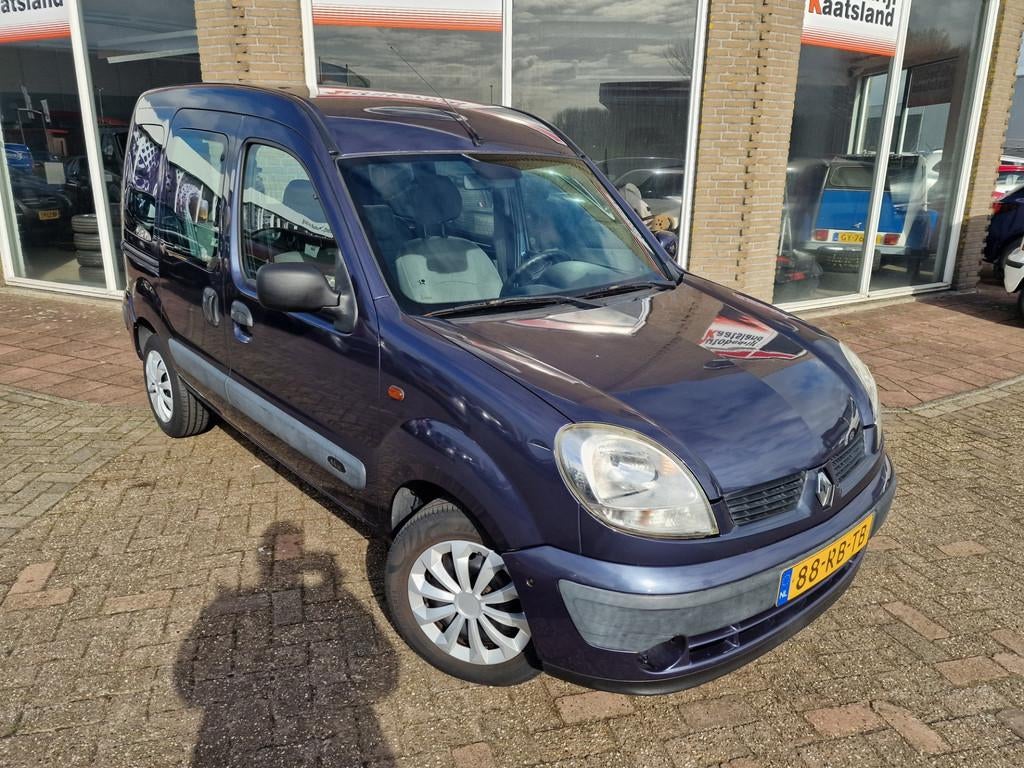 Renault Kangoo 1.6-16V Privilège - Airco - 2x Schuifdeur -, Auto's, Stof, Gebruikt, Zwart, Blauw