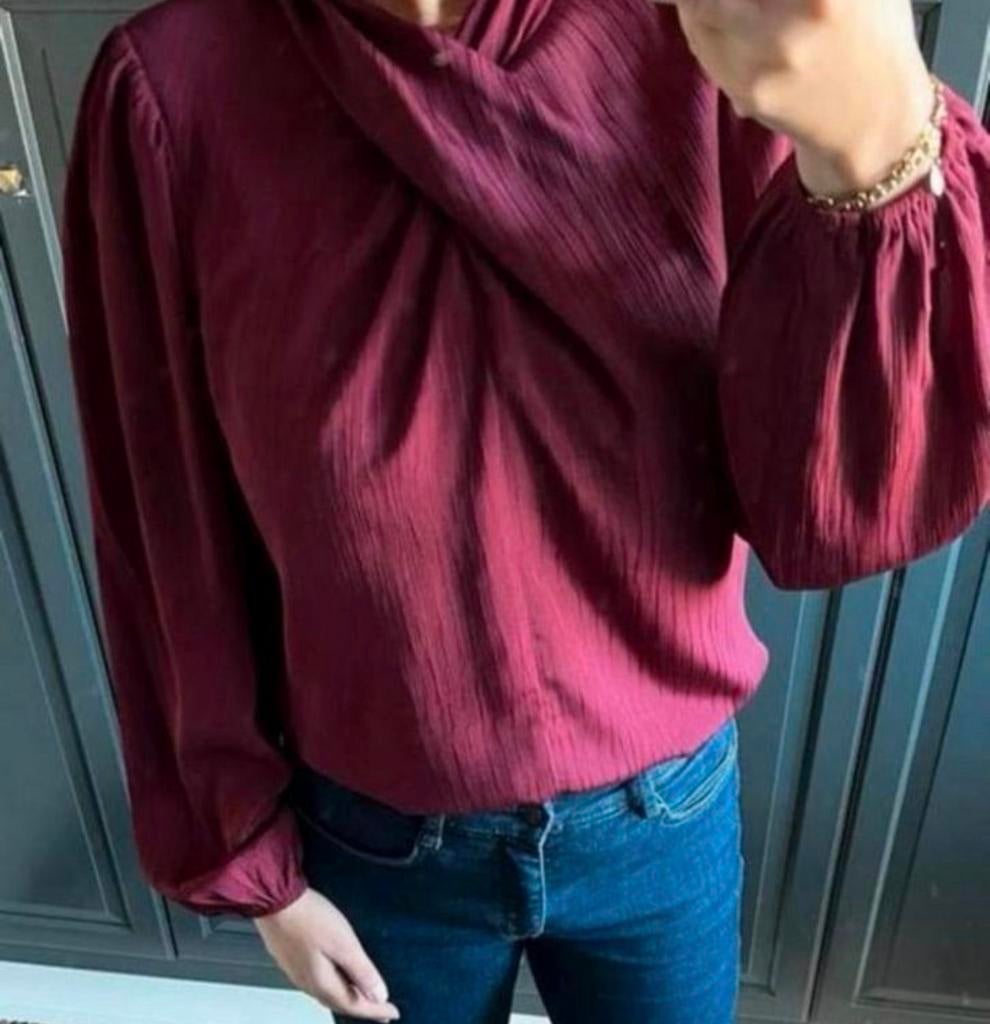 Freebird Bordeaux Rode Overslag Gedraaide Top Blouse, Ophalen of Verzenden, Nieuw, Maat 38/40 (M), Rood